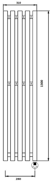 Дизайн-радиатор электрический Secado Бергамо 5К 1300x280 хром