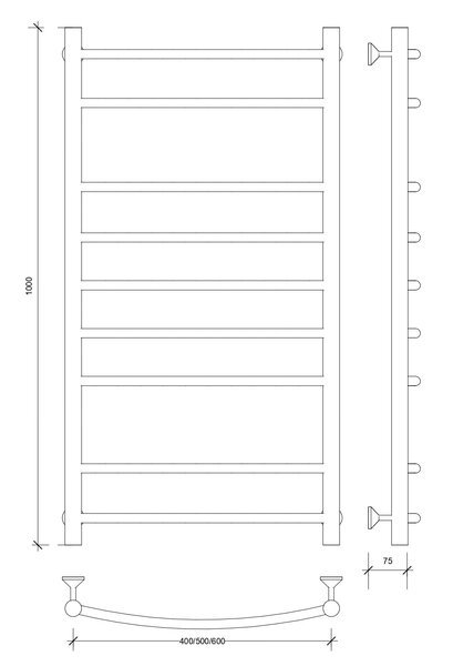 Полотенцесушитель электрический Secado Милан 2 100x40 хром