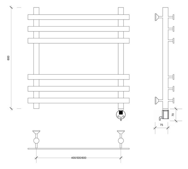 Полотенцесушитель электрический Secado Понтида плюс 60x50x60 хром