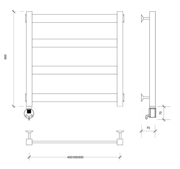 Полотенцесушитель электрический Secado Комано 1 60x40 хром