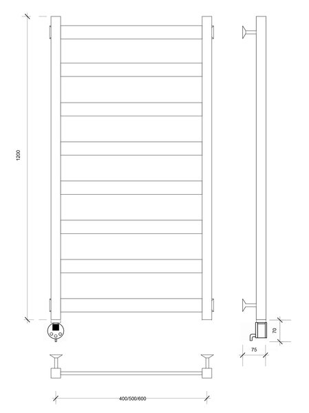 Полотенцесушитель электрический Secado Комано 1 120x60 хром