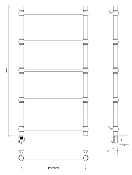 Полотенцесушитель электрический Secado Флоренция 1 100x50 хром