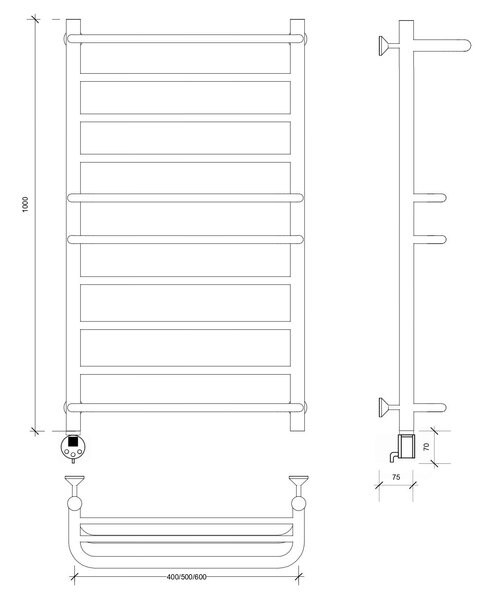 Полотенцесушитель электрический Secado Верона 2 100x50 хром