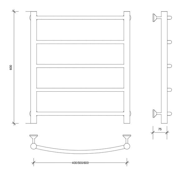 Полотенцесушитель электрический Secado Милан 1 60x40 хром