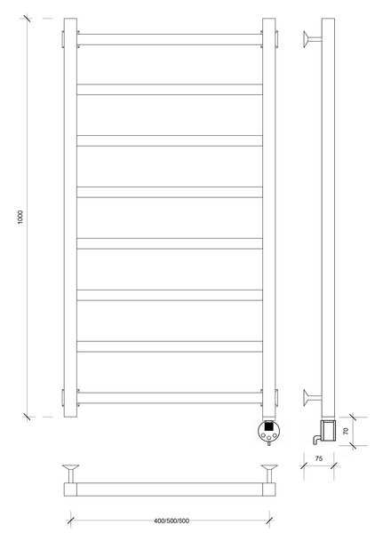 Полотенцесушитель электрический Secado Корсико 1 100x50 хром
