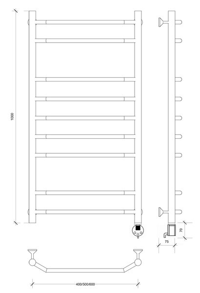 Полотенцесушитель электрический Secado Агата 2 100x60 хром