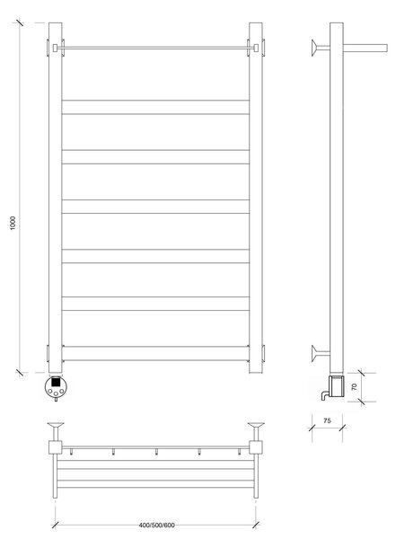 Полотенцесушитель электрический Secado Комано 1 СП 100x60 хром