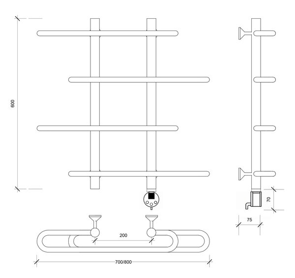 Полотенцесушитель электрический Secado Венеция 4 60x20x70 хром