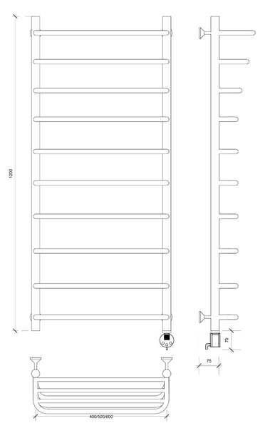 Полотенцесушитель электрический Secado Мерида 2 СП 120x60 хром