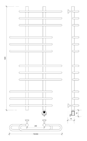 Полотенцесушитель электрический Secado Венеция 6 120x20x80 хром