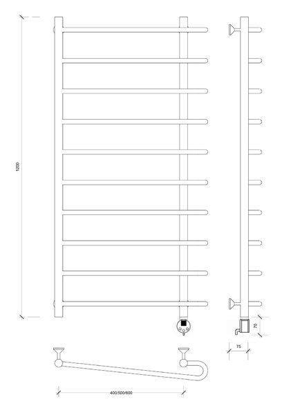 Полотенцесушитель электрический Secado Венеция 2 120x50x60 хром