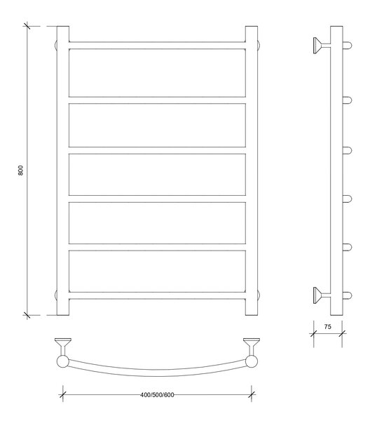Полотенцесушитель электрический Secado Милан 1 80x40 хром