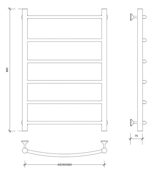 Полотенцесушитель электрический Secado Милан 1 80x40 хром
