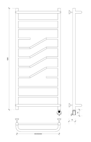 Полотенцесушитель электрический Secado Риволи СП 120x60 хром