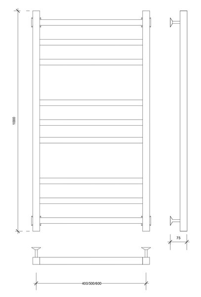 Полотенцесушитель электрический Secado Корсико 3 100x50 хром