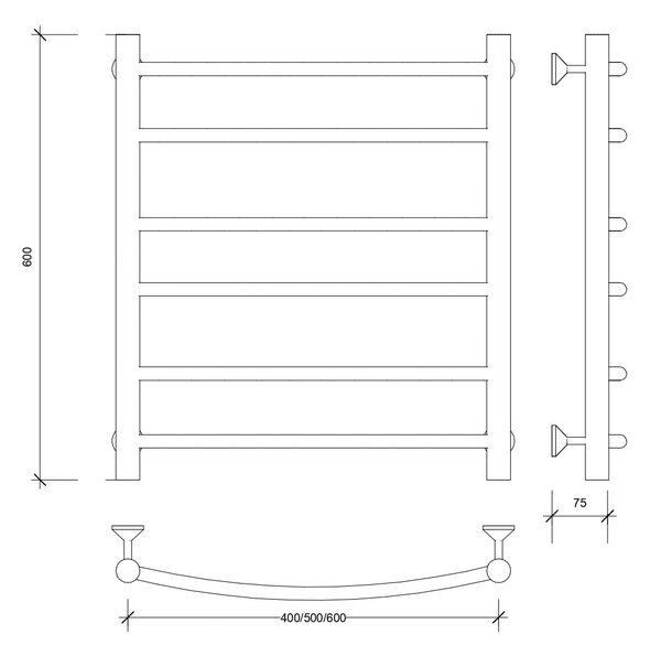 Полотенцесушитель электрический Secado Милан 2 60x40 хром