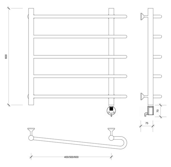 Полотенцесушитель электрический Secado Венеция 2 60x60x70 хром