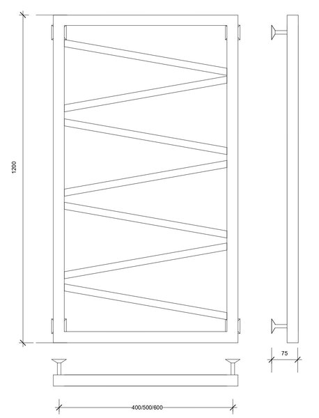 Полотенцесушитель водяной Secado Мирано 120x60 черный матовый