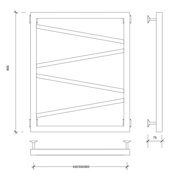 Полотенцесушитель водяной Secado Мирано 80x60 черный матовый
