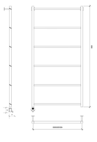 Полотенцесушитель электрический Secado Корсико Grado 80x40 черный матовый