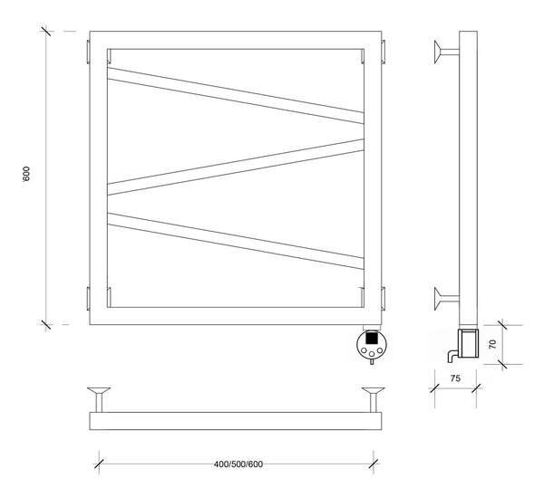 Полотенцесушитель электрический Secado Мирано 60x50 черный матовый