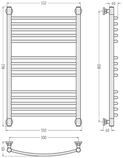 Полотенцесушитель водяной Сунержа ДР 