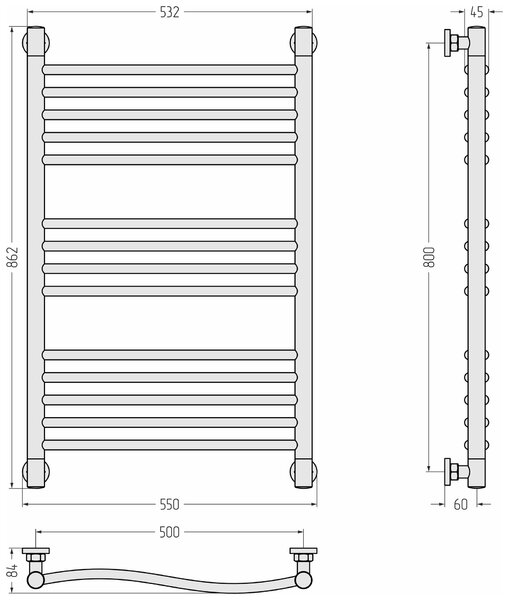 Полотенцесушитель водяной Сунержа ДР 