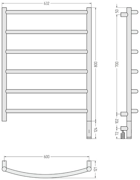 Полотенцесушитель электрический Сунержа РЭБ ГАЛАНТ 3.1 800х600 МЭМ правый (Золотой шёлк) 32-6001-8060