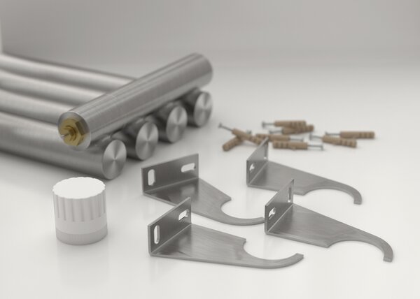 Отопительный радиатор Сунержа ДР ЭСТЕТ-1 н/ж EU50 левый 1200х225 / 5 сек (Сатин) 071-0310-1205
