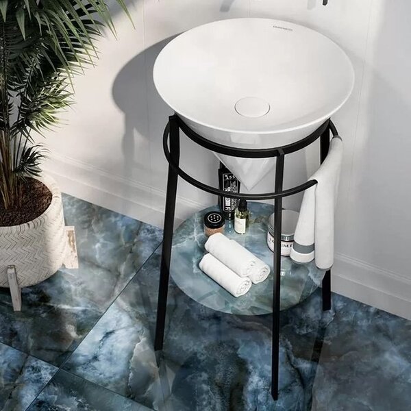 Kerama Marazzi Раковина CONO встраиваемая сверху 44,5*44,5*35см, без отв. под смеситель, без перелива, цвет белый глянцевый