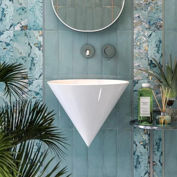 Kerama Marazzi Раковина CONO подвесная 44,5*44,5*35см без отв. под смеситель, без перелива, цвет белый глянцевый