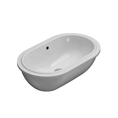 GLOBO Forty3/Bowl Раковина встраиваемая под столешницу  60*37*h20см, без отв-я под смеситель, с переливом, с креплением, цвет белая