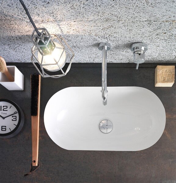 GLOBO Forty3/Bowl Раковина встраиваемая под столешницу  60*37*h20см, без отв-я под смеситель, с переливом, с креплением, цвет белая