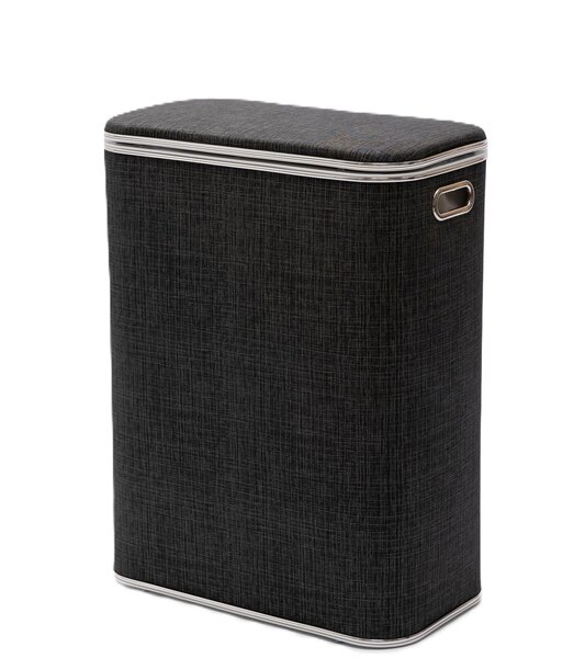 Корзина для белья Geralis Вamboo Gray BBH-B, цвет Темно-Серый, кант хром, стандартная