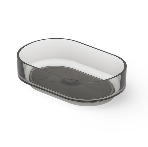 DEA DESIGN Washbasins Раковина настольная 56x36xh15 см, материал: Glasstech прозрачная смола, цвет: Smoky Black R4