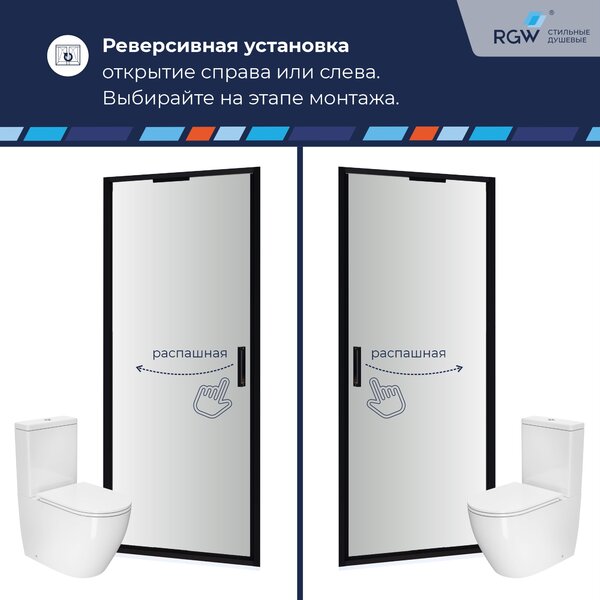 Душевая дверь RGW SV-05 90x195 см, стекло Прозрачное, регулировка 880-920 мм