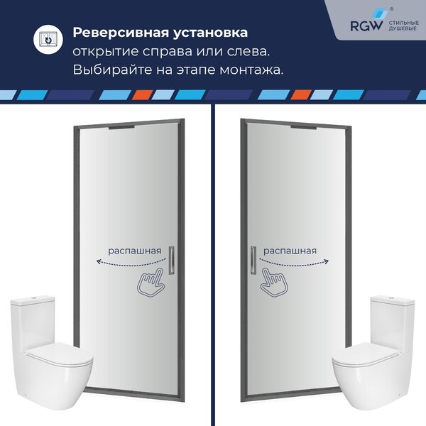 Душевая дверь RGW SV-05 90x195 см, стекло Прозрачное, регулировка 880-920 мм