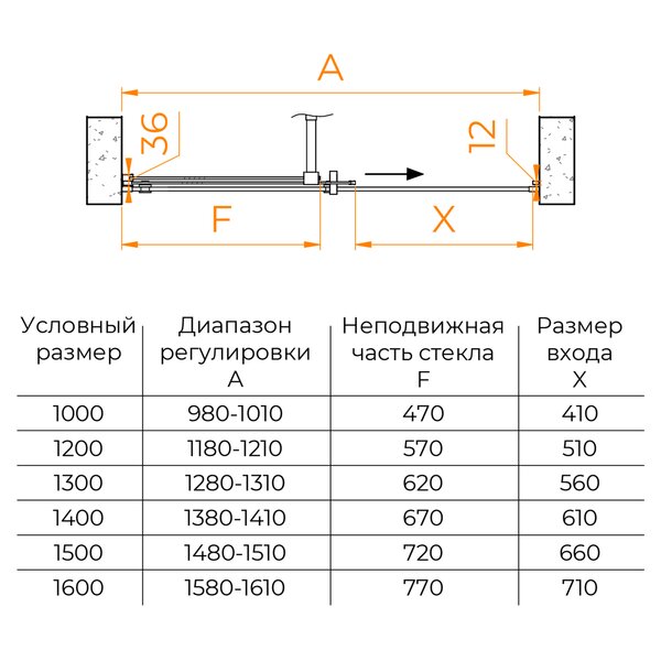 Душевая дверь RGW TO-18B 100x195 см, стекло Прозрачное, регулировка 980-1010 мм