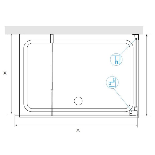 Душевой уголок RGW WA-005 (WA-002+Z-050-2) 35100500-11 стекло Прозрачное 100х100