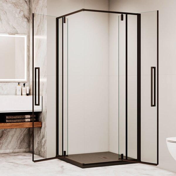 Стеклянный душевой уголок RGW Stilvol SV-33-B 100х100 профиль чёрный