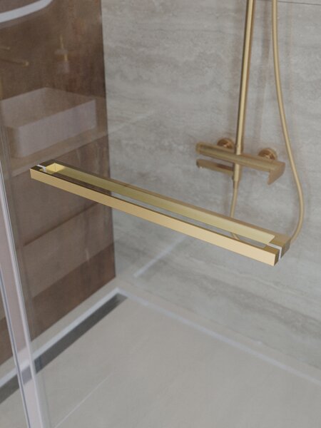 Душевой уголок CEZARES LUX-AH-FS-11-120/90-C-BORO профиль Брашированное золото, 120x90 см