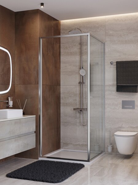 Душевой уголок CEZARES LUX-AH-FS-1-90/100-C-CR профиль Хром, 90x100 см