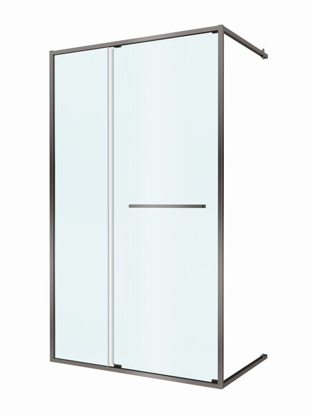 Душевая дверь Cezares LUX-B-FS-11-130-C-GM, профиль оружейная сталь, регулировка 129,5-131 см