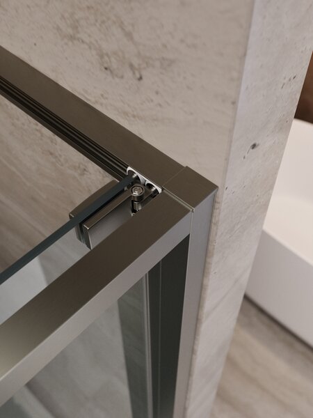 Душевая дверь Cezares LUX-B-FS-11-130-C-GM, профиль оружейная сталь, регулировка 129,5-131 см