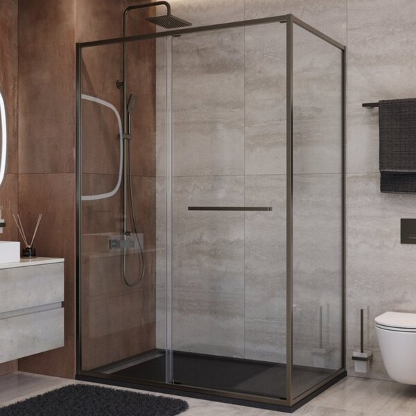 Душевой уголок CEZARES LUX-AH-FS-11-120/90-C-GM профиль Оружейная сталь, 120x90 см
