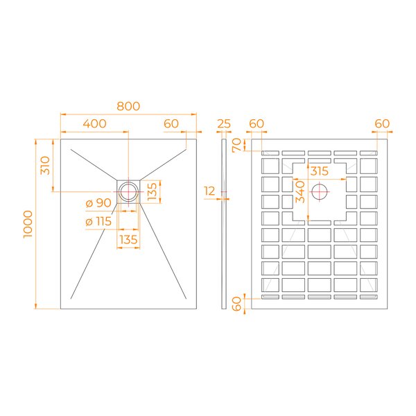 Душевой поддон прямоугольный RGW STONE TRAY-W 120х80 см