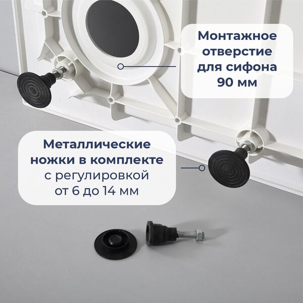 Душевой поддон с сифоном RGW SMC/R-C 80х80 см