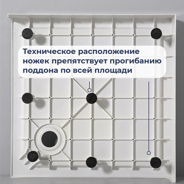 Душевой поддон квадратный RGW SMC-C-088 Белый 900x900