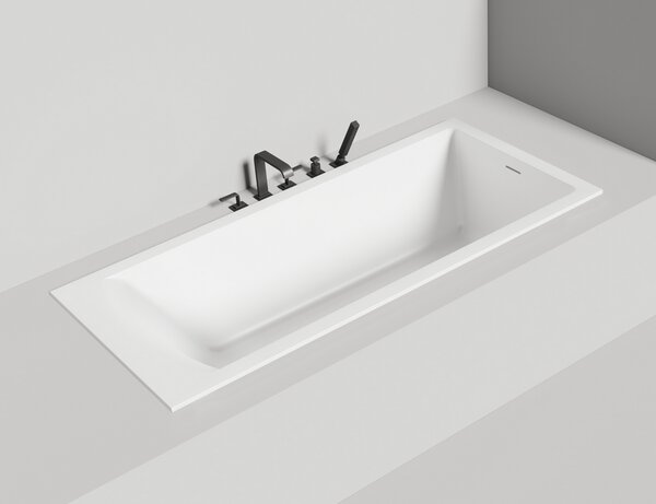 Salini Cascata KIT Встраиваемая ванна 1700х700х600м м., донный клапан  Click-Clack  белый, сифон, ножки, мат-л: S-Stone, цвет: белый матовый