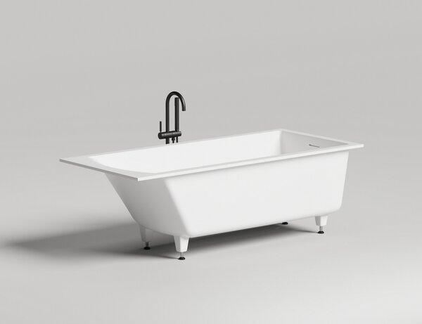 Salini Cascata KIT Встраиваемая ванна 170х70х60см., донный клапан  Click-Clack  белый, сифон, ножки, мат-л: S-Sense, цвет: белый глянцевый